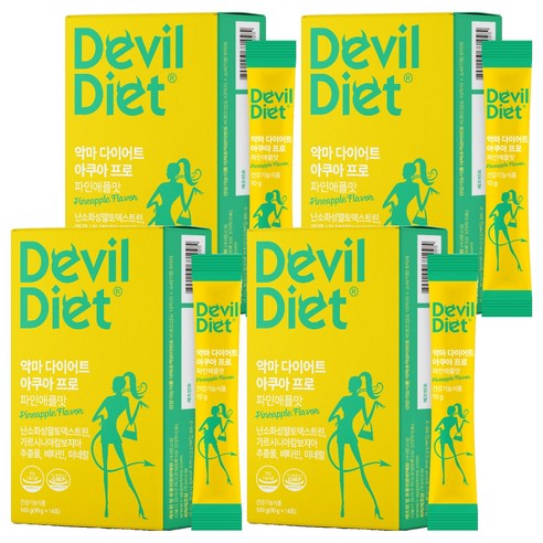 악마다이어트 아쿠아 프로 파인애플맛 가르시니아 14p, 140g, 4개