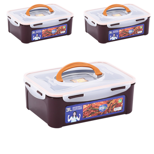 리빙선데이 밀폐용기 김치통, 3개, 3L