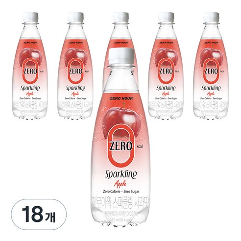 제로아워 0kcal 스파클링 사과맛 탄산음료, 350ml, 18개
