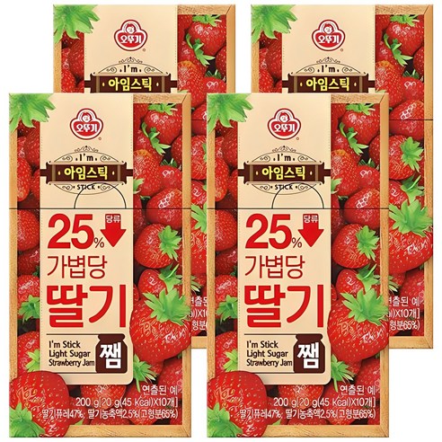 오뚜기 아임스틱 딸기쨈 10p, 200g, 4개