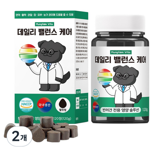 멍템 강아지 데일리 밸런스 케어 영양제, 2개, 데일리밸런스, 120정
