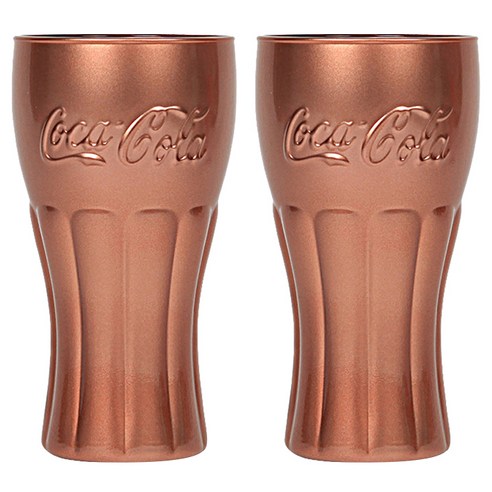 코카콜라 미러 텀블러 370ml, 코퍼, 2개입