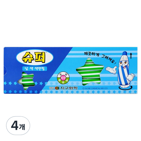 지구화학 슈퍼 색연필 낱색 연두 12p, 4개, 1색