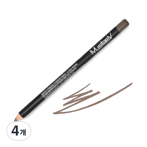 머스테브 에어리핏 파우더 아이브로우 펜슬 1.4g, 02호 그레이브라운, 4개