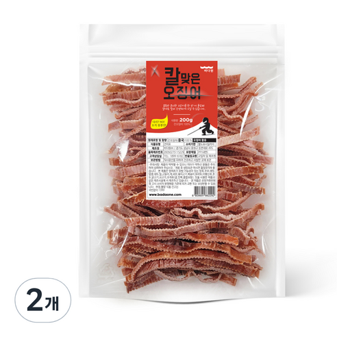 바다원 칼맞은 오징어, 200g, 2개