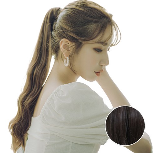 가발나라 여성 벨크로 포니테일 히피펌 가발, 내츄럴브라운, 1개