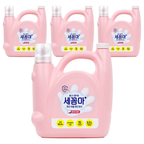 온더바디 세꼼마 향균 버블 핸드워시 파우더향, 3.5L, 4개