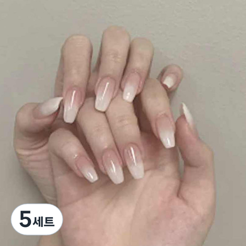 네이처스 파머 컬렉션 네일팁 24p 세트 PD-233, 발레화이트 그라데이션, 5개