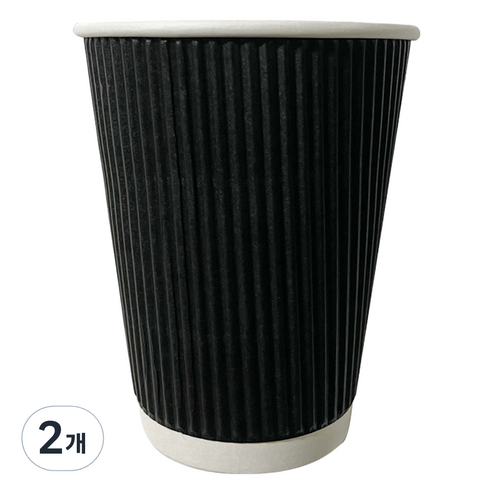 대한 3중 웨이브 블랙 종이컵 340ml, 2개, 50개입
