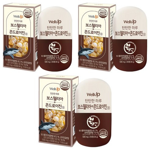 웰업 보스웰리아 상어연골 콘드로이친정, 60정, 3개
