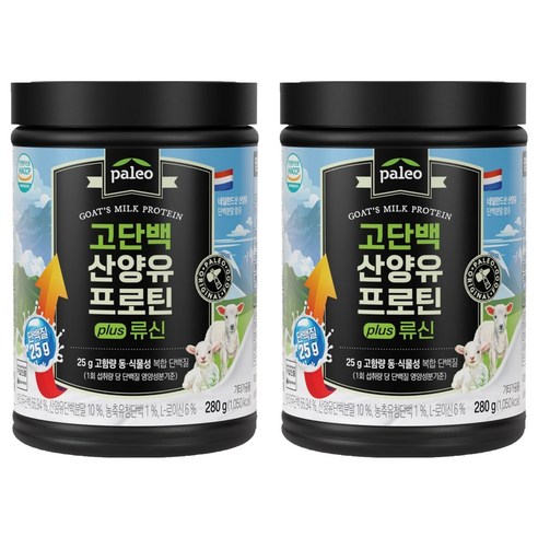 팔레오 고단백 산양유 프로틴 plus 류신, 280g, 2개