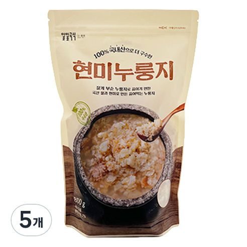 태광선식 일일곡식 국산 현미 누룽지, 800g, 5개
