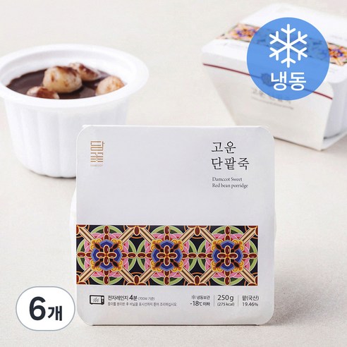 담꽃 고운 단팥죽 (냉동), 250g, 6개