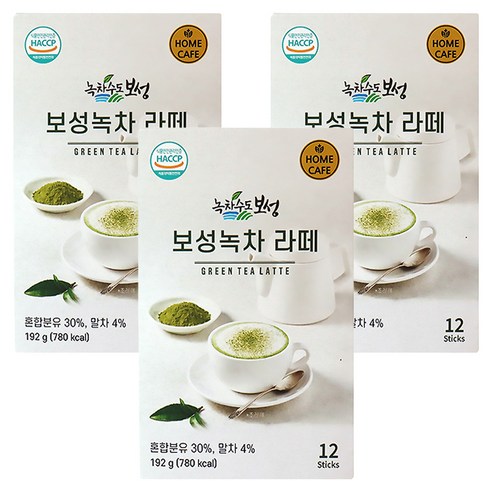녹차수도보성 보성녹차라떼 분말, 16g, 12개입, 3개