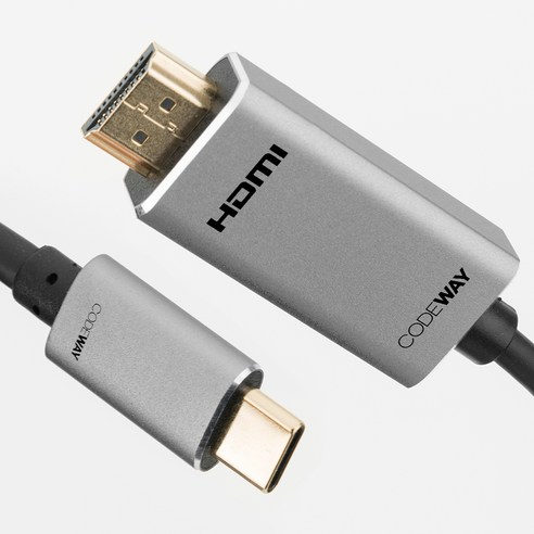 코드웨이 USB C to HDMI 케이블 UHD MHL 미러링, 1개, 1m
