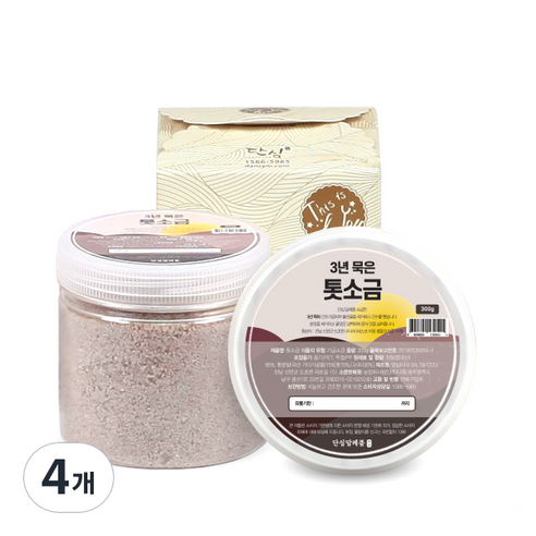 단심답례품 3년 묵은 천일염 톳소금 + 골드 선물박스, 300g, 4개