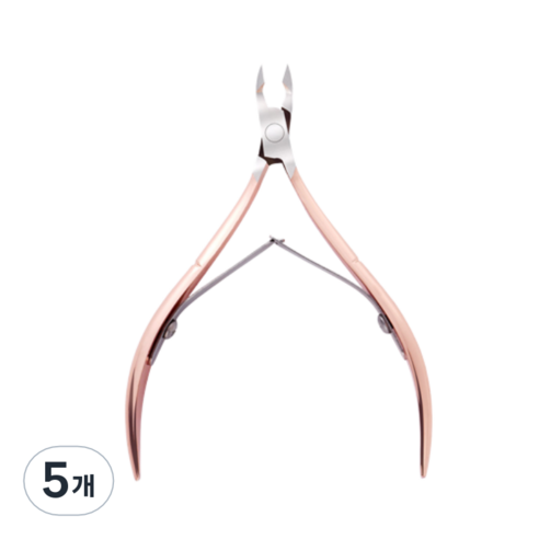리빙홈디테일 전문가용 네일니퍼 100mm, 로즈골드, 5개