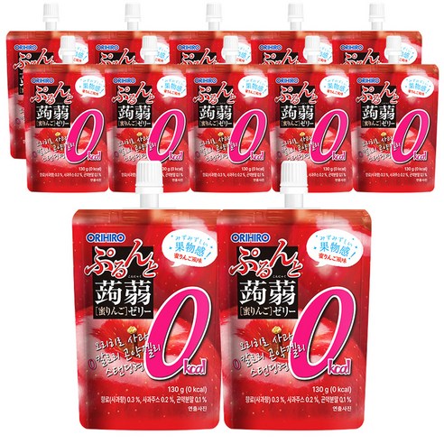 오리히로 곤약젤리 제로칼로리 사과맛, 130g, 12개