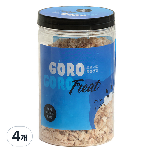 gorogoro 반려동물 미니큐브 트릿 동결건조간식, 4개, 60g, 북어