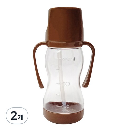 아가프라 라온 빨대컵 350ml, 2개, 초코