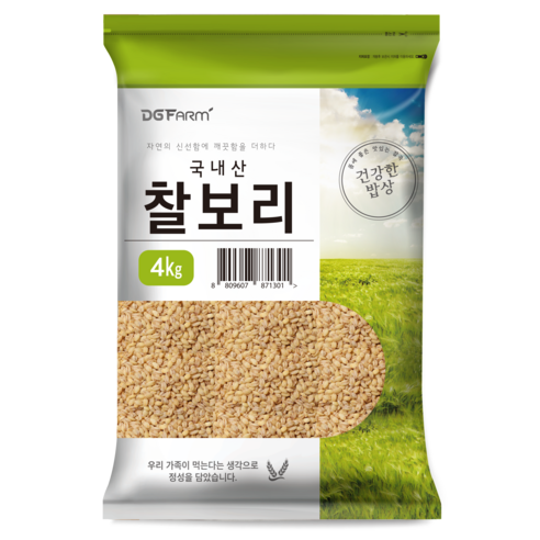   건강한밥상 2023년산 햇곡 국산 찰보리쌀, 4kg, 1개