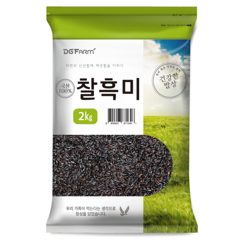 건강한밥상 국산 찰흑미, 2kg, 1개 약쏙