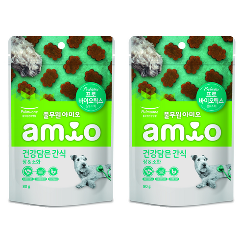 풀무원아미오 강아지 건강담은 간식 영양제, 장건강/유산균, 10개, 80g