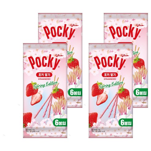 포키 딸기 막대과자 6p, 131g, 4개