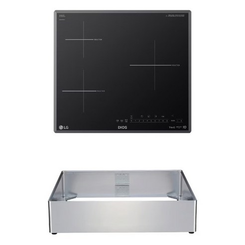 LG 디오스 인덕션 빌트인 3구 전기레인지 다이아몬드 컷팅 글라스 본품 + 프리스탠딩 자재 15cm, BEI3GQA