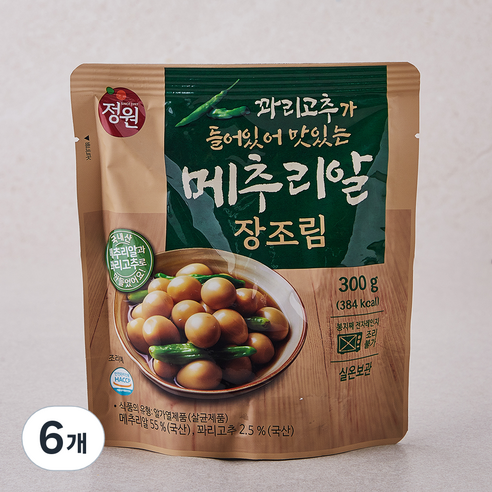 정원식품 꽈리고추가 들어있어 맛있는 메추리알 장조림, 300g, 6개