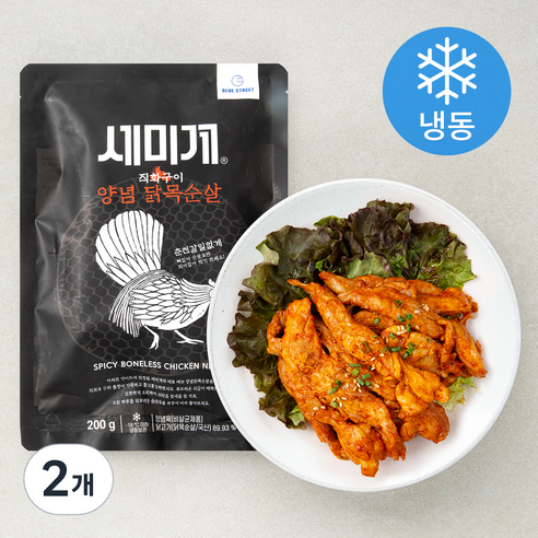 블루스트리트 세미계 양념닭목순살 직화구이 (냉동), 200g, 2개