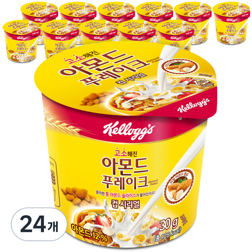 켈로그 아몬드 컵 시리얼, 30g, 24개