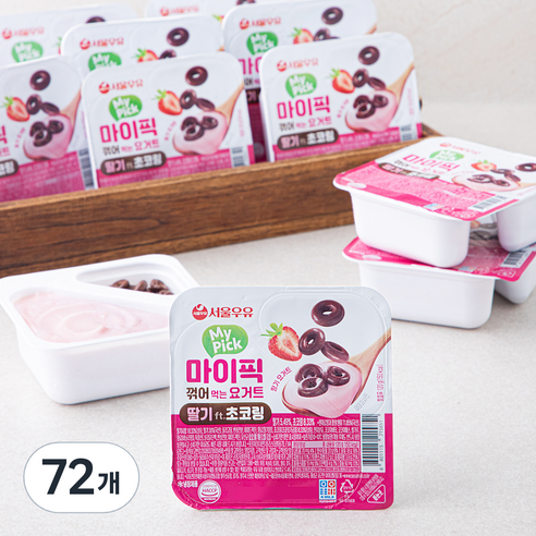 서울우유 마이픽 꺾어먹는 딸기 요거트, 120g, 1개입, 72개