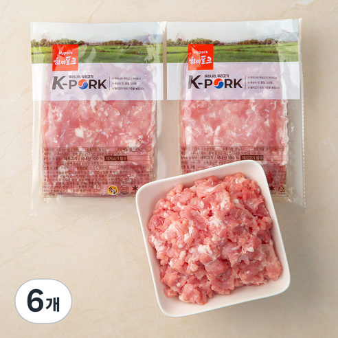로켓프레시] 하이포크 뒷다리 다짐육 (냉장), 500g, 6개