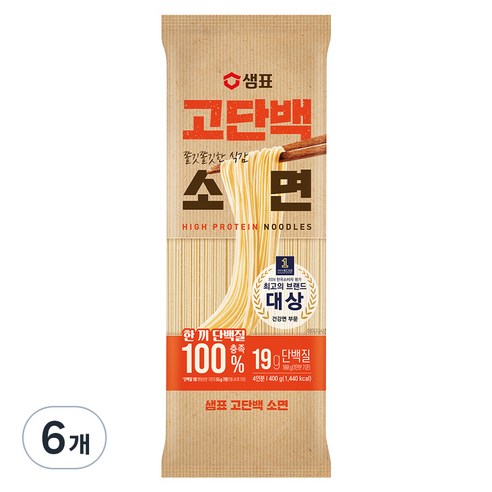 샘표 고단백 소면, 6개, 400g