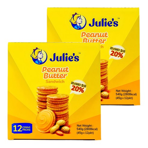줄리스 피넛버터 샌드위치, 540g, 2개