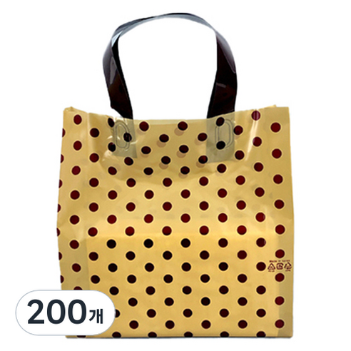 2호 손잡이 비닐봉투 24 x 30+6 cm, 도트골드, 200개