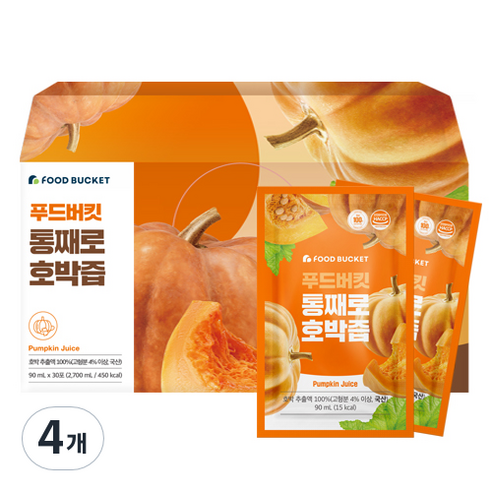 푸드버킷 통째로 호박즙, 2.7L, 4박스