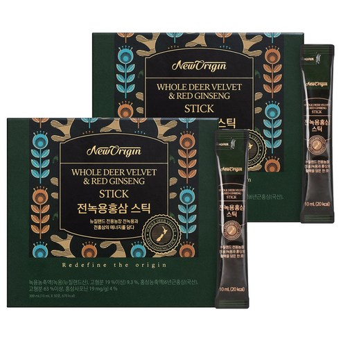 뉴오리진 유한건강생활 전녹용홍삼 스틱 30일분 30p, 300ml, 2개