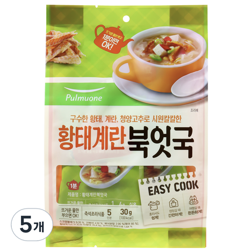 풀무원 황태계란북어국, 30g, 5개
