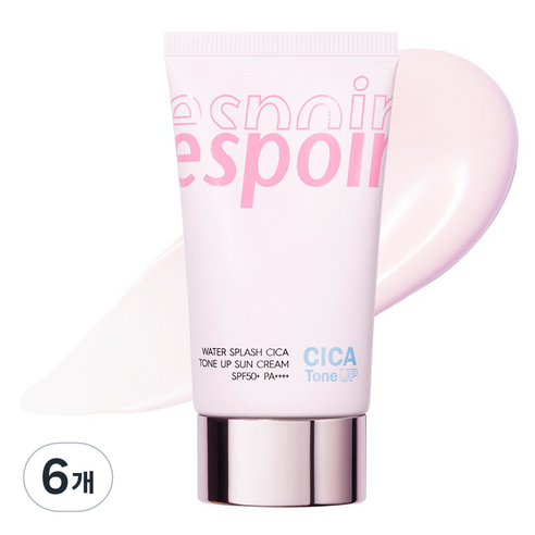 에스쁘아 워터 스플래쉬 시카 톤업 선크림 SPF50+ PA++++, 60ml, 6개