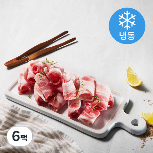 생생포크 한돈 대패 삼겹살 구이용 (냉동), 500g, 6팩