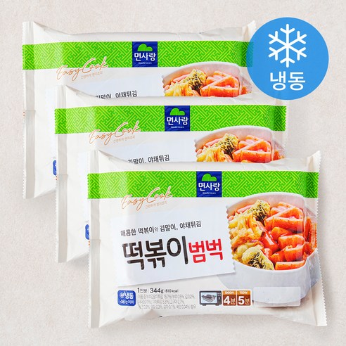 면사랑 떡볶이범벅 (냉동), 296g, 3개 전자레인지