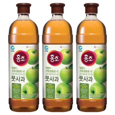 청정원 홍초 풋사과, 1.5L, 3개