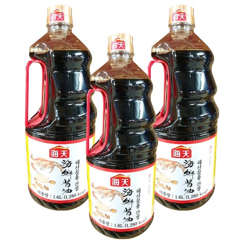 해천 해산물용 간장, 1.6L, 3개