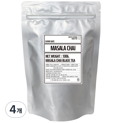 마녀의부엌 마살라 차이티, 100g, 4개