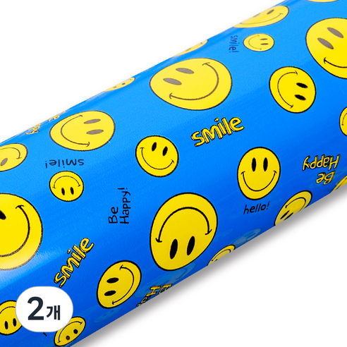 좋은기븐 해피스마일 메탈롤 포장지, 블루, 2개