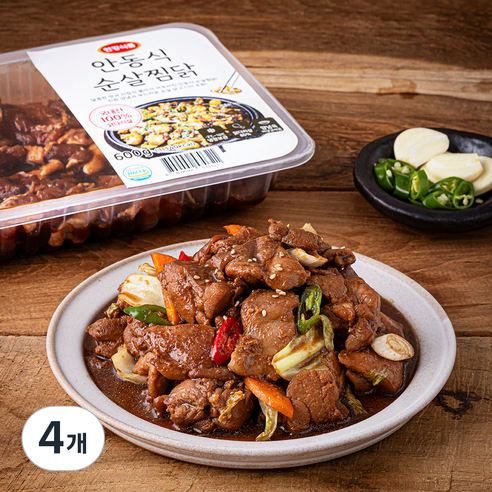 한강식품 안동식 순살 찜닭, 600g, 4개