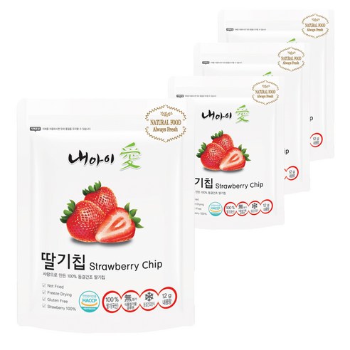 내아이애 동결건조 과일칩, 사과, 4개