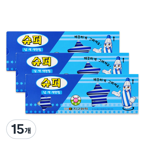 지구화학 슈퍼색연필 낱색 파랑 12p, 1색, 15개